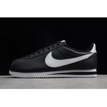 Nike Classic Cortez Leather Black White and WoSize 807471-010 Shoes